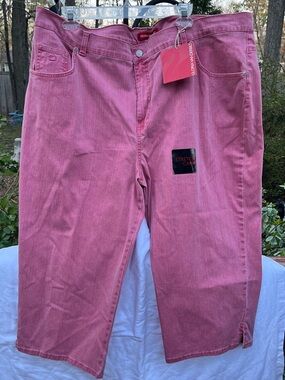 Gloria Vanderbilt Pink Stretch Capri Jeans NWT Womens Crop Pants Barbiecore